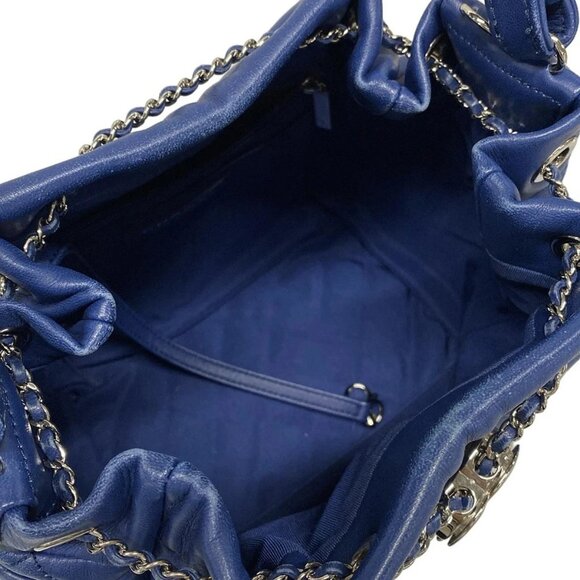 Auth CHANEL Matelasse A91273 Blue Lambskin Handbag - Picture 13 of 15